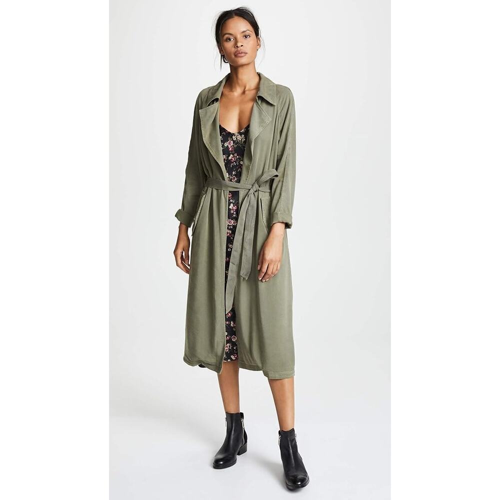 Rachel Pally twill trench coat olive green sz large new with tags